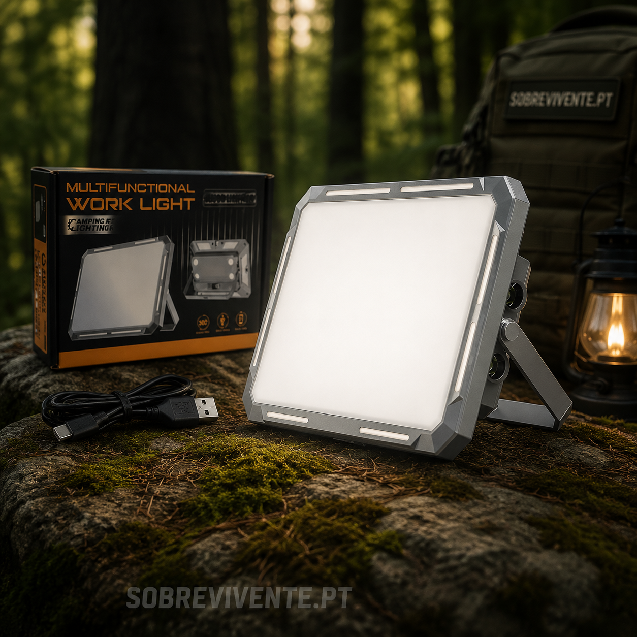 Refletor LED recarregável para barraca de camping