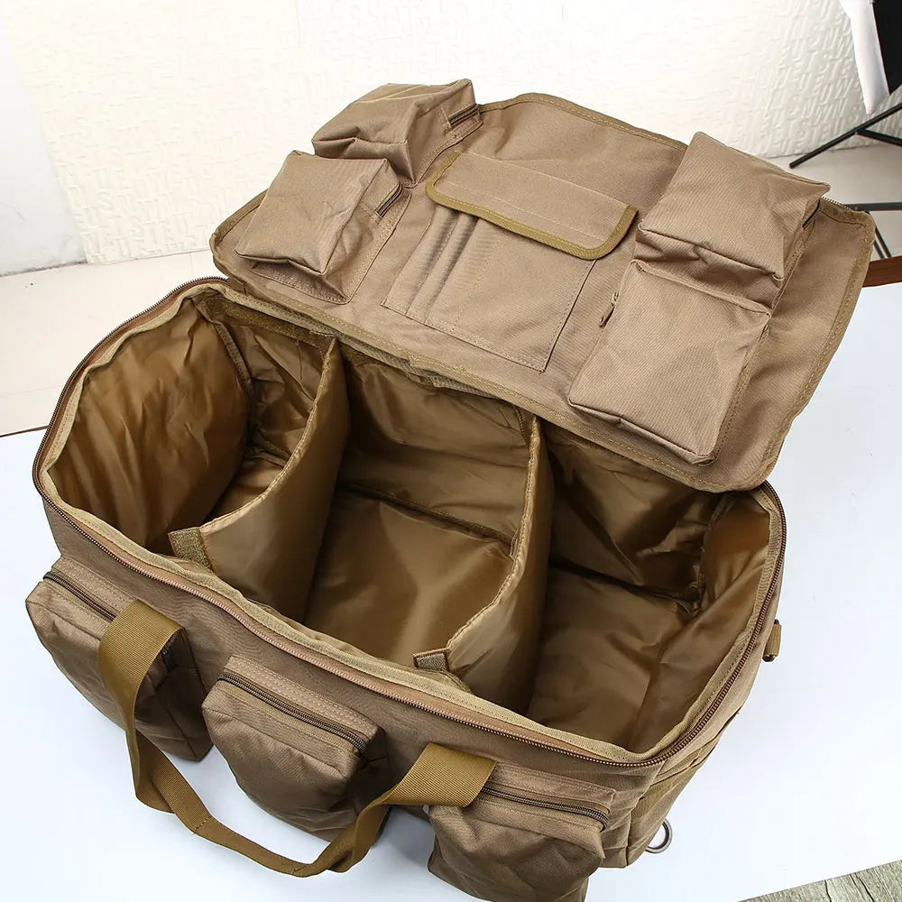 55L Luggage Duffel Bag Camping Backpack Tactical Large Bags Men's Hiking Travel Mountaineering Trip Utility Gym Weekend Duffle