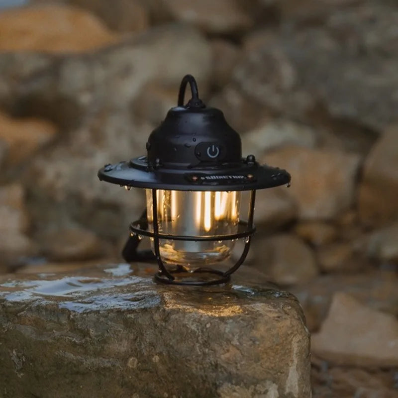 Shine Trip Outdoor Retro Smalldroplight, Campsite Lamp, Atmosphere Lamp, USB Charging Tent Light, LED Camping Hangling Lamp