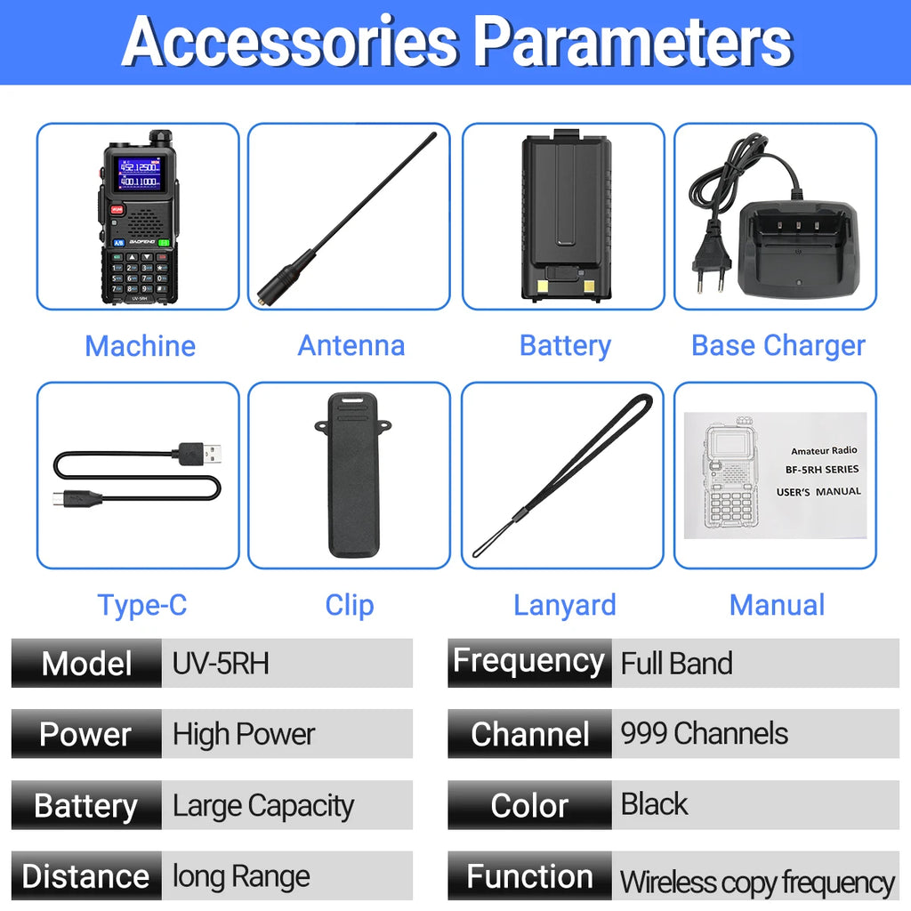 Baofeng UV 5RH 10W Air Band Walkie Talkie Long Range
