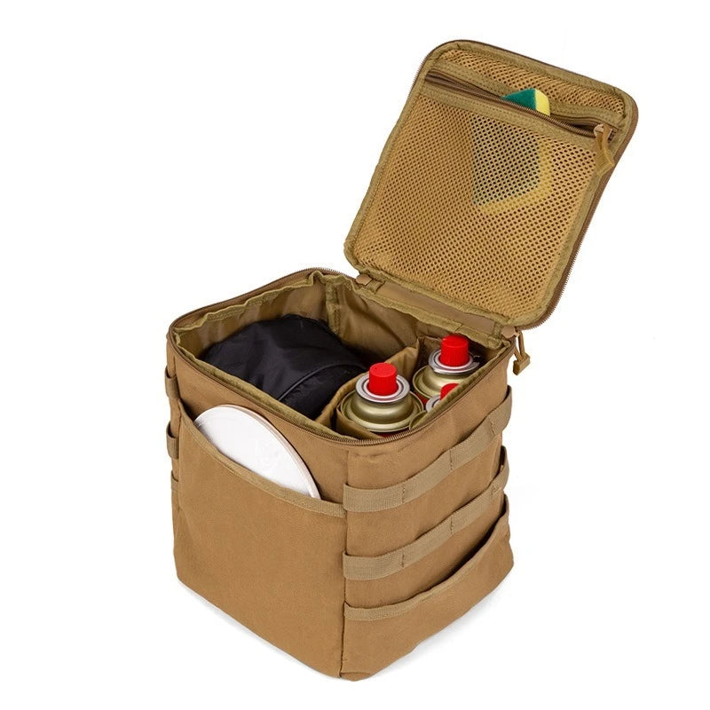 Outdoor Camping Storage Bag Large Capacity Ground Nail Tool Bag Gas Canister Picnic Cookware Utensils Kit Bag
