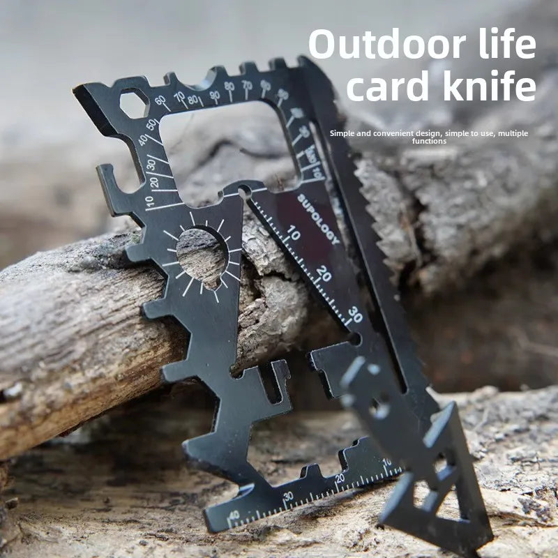 Outdoor Portable 18 in 1 Pocket Card Knife Wildlife Survival Equipment Lifesaving Card Multi purpose and Multi functional Tool