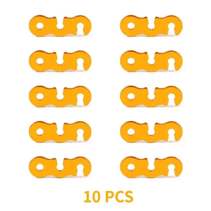 10pcs Adjustable Camping Tent Cord Rope Buckle S Type Tensioners Fastener Kit Outdoor Camping Tents Securing Accessories