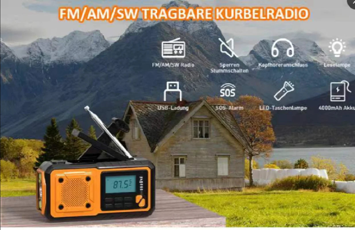 5000mAh/18500mWh Emergency Hand Crank Radio