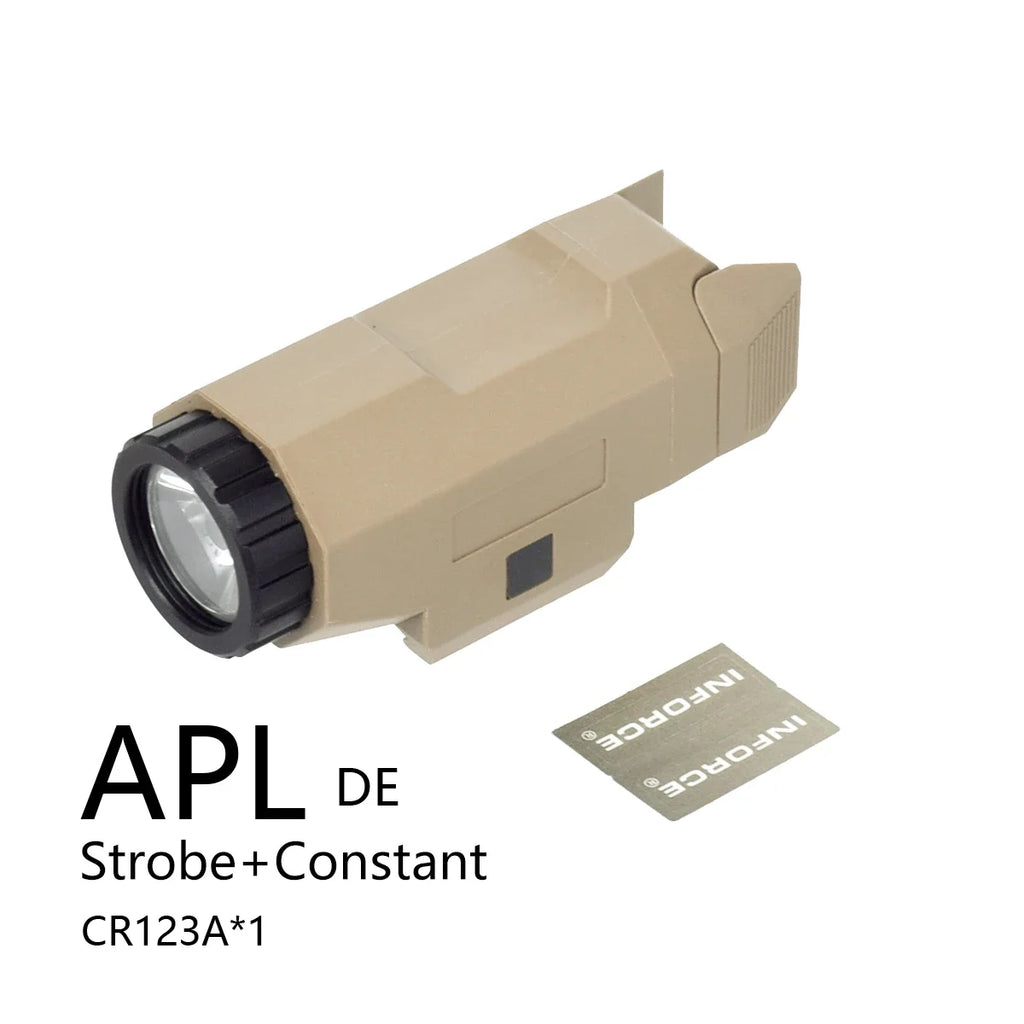 Tactical INFORCE WML APL Nylon Rifle Pistol Gun Strobe LED Light Fit 20mm Rail Airsoft Weapon Hunting Flashlight