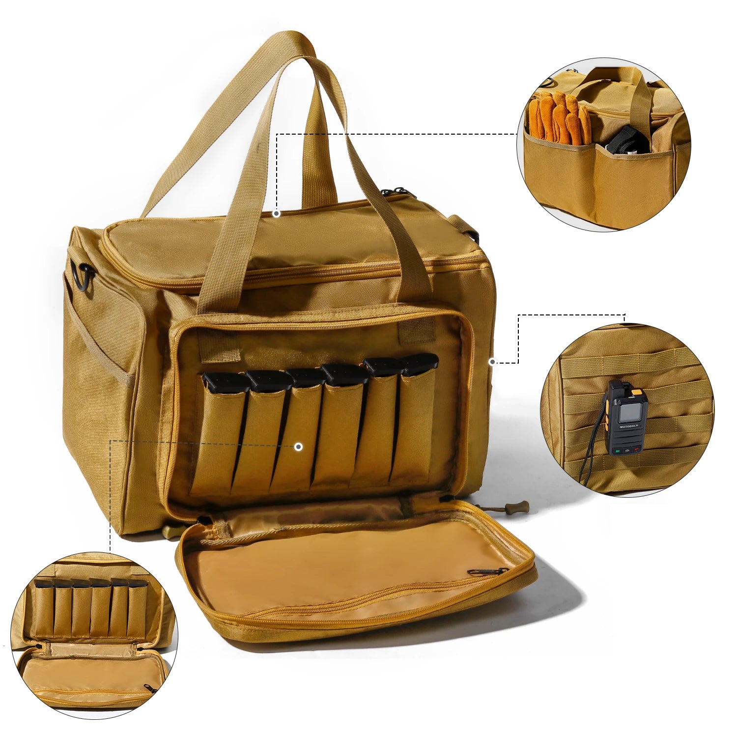 Tactical MOLLE Storage Bag - Durable Oxford Organizer for Training, Range Gear & Everyday Essentials - Adjustable Shoulder Strap