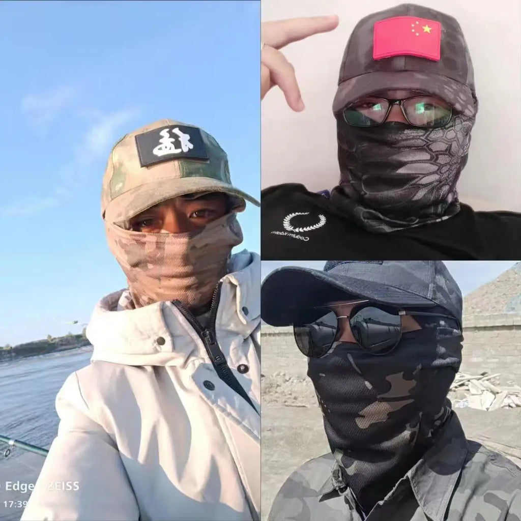 Camo Tactical Baseball Cap Outdoor Fishing Hiking Hunting Sports Caps Sunscreen Breathable Camouflage Balaclava Half Ski Mask
