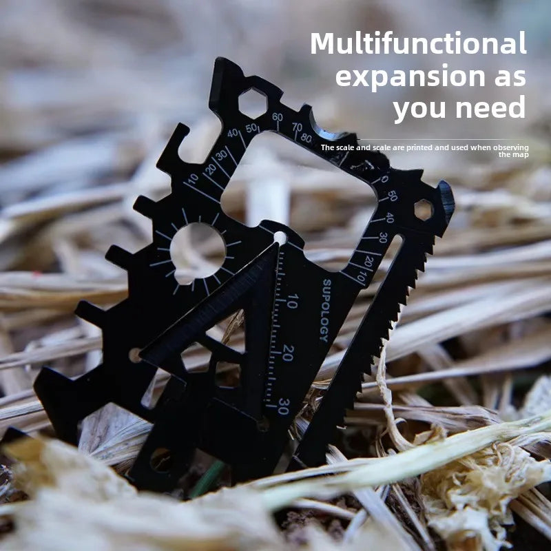 Outdoor Portable 18 in 1 Pocket Card Knife Wildlife Survival Equipment Lifesaving Card Multi purpose and Multi functional Tool