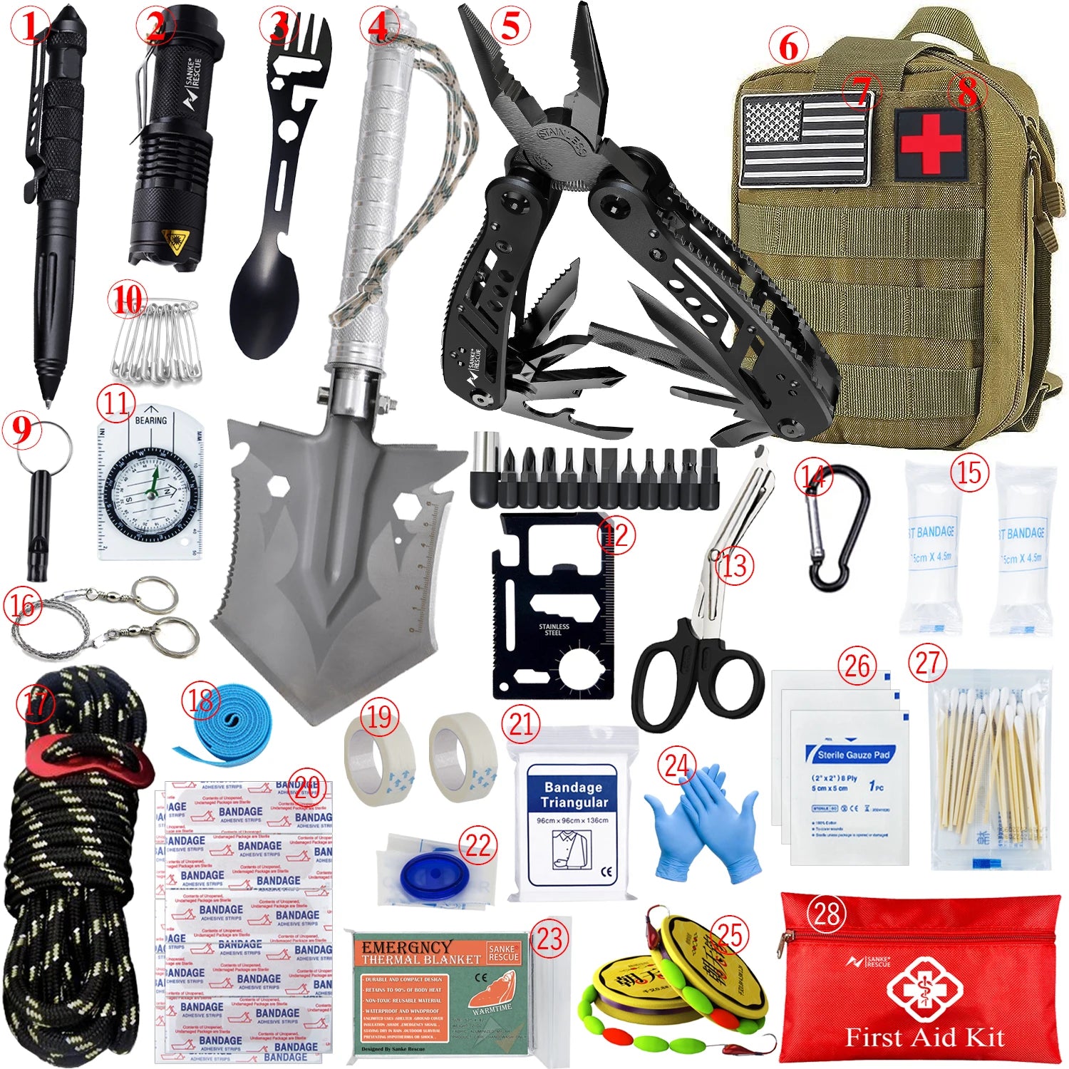Car Survival First Aid Kit Full Set Molle Outdoor Gear Emergency Kits Camping Hiking Trauma Bag First Aid Kit Outdoor IFAK Edc