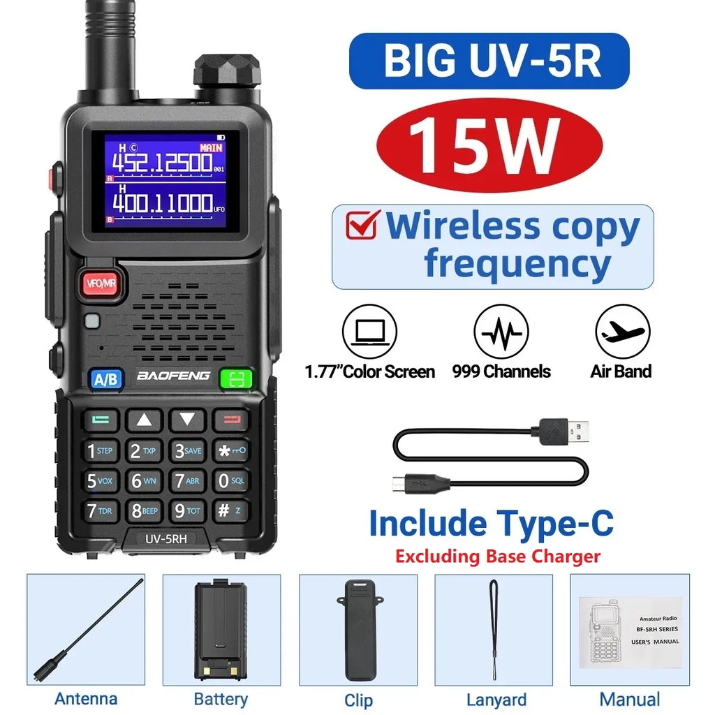 Baofeng UV 5RH 10W Air Band Walkie Talkie Long Range