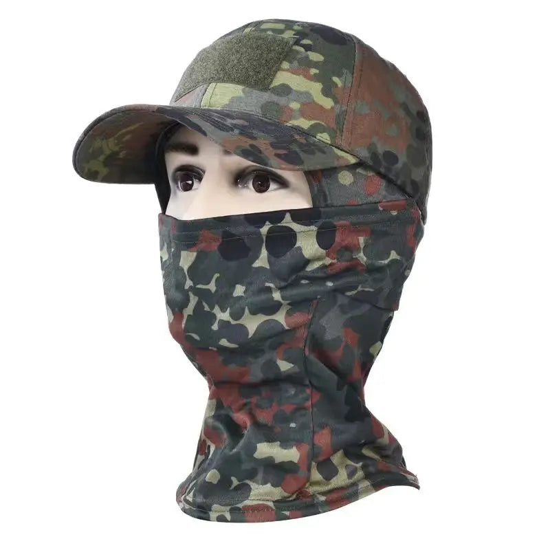 Camo Tactical Baseball Cap Outdoor Fishing Hiking Hunting Sports Caps Sunscreen Breathable Camouflage Balaclava Half Ski Mask