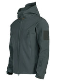Men's Hooded Casual Military Outdoor Utility Jacket Fashion Sharkskin Soft-Shell Tactical Waterproof Combat Bomber Jacket