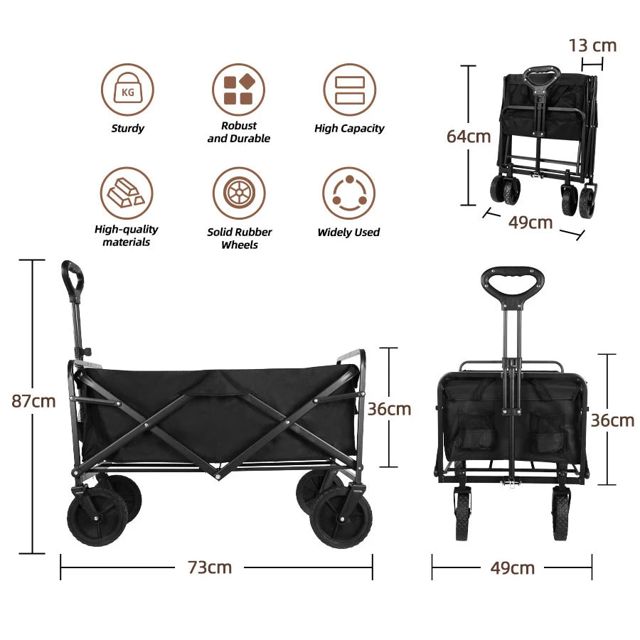 Carrinho Dobrável Heavy Duty de Grande Capacidade