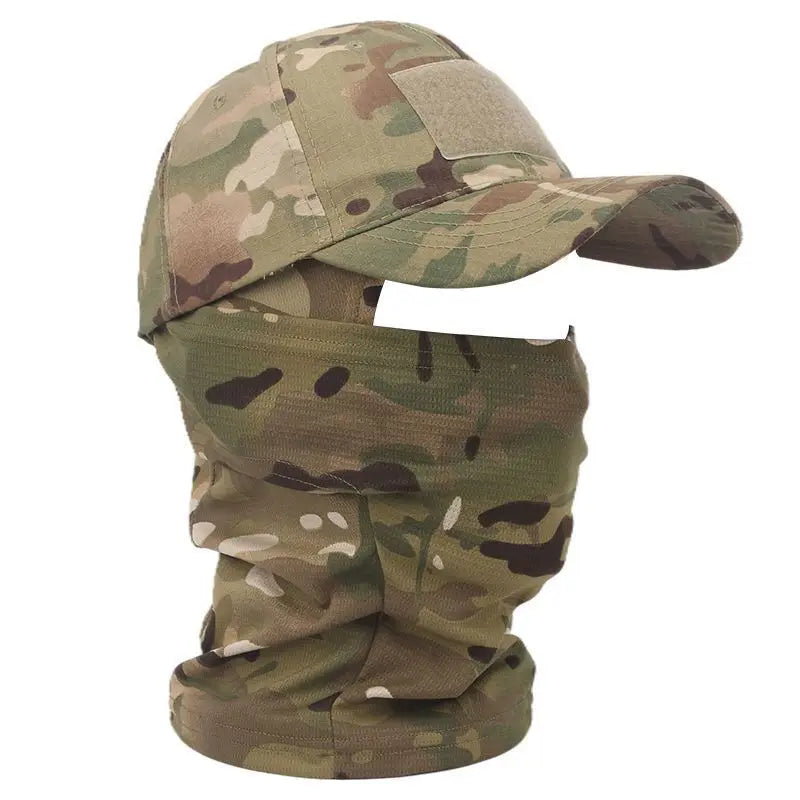 Camo Tactical Baseball Cap Outdoor Fishing Hiking Hunting Sports Caps Sunscreen Breathable Camouflage Balaclava Half Ski Mask