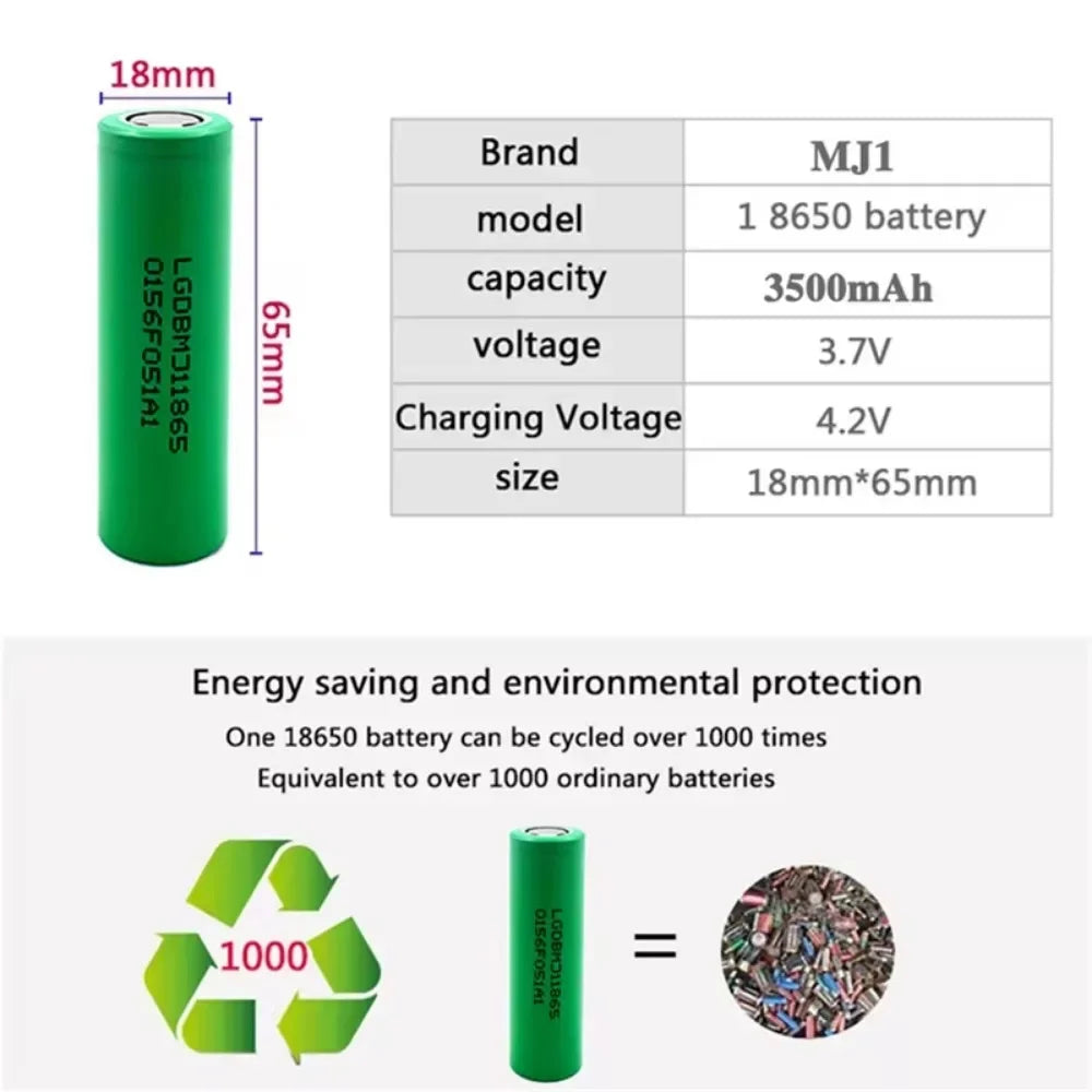 Nova bateria  18650 lithium battery 3500mAh 3.7v 25A