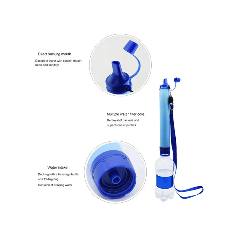 1pcs Outdoor Water Filter, Personal Straw Water Filtration System, Emergency Survival Water Purifier For Camping Hiking Climbing