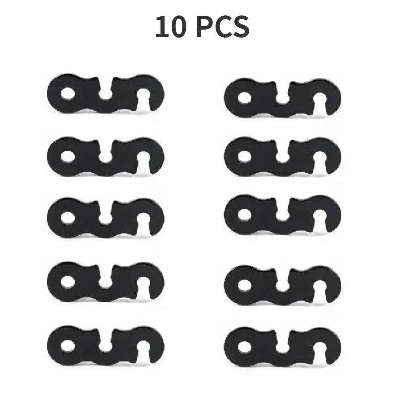 10pcs Adjustable Camping Tent Cord Rope Buckle S Type Tensioners Fastener Kit Outdoor Camping Tents Securing Accessories