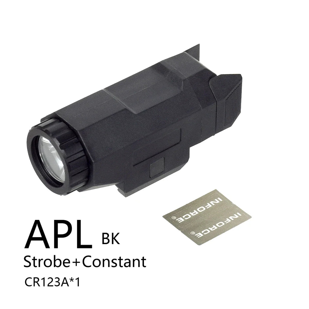 Tactical INFORCE WML APL Nylon Rifle Pistol Gun Strobe LED Light Fit 20mm Rail Airsoft Weapon Hunting Flashlight