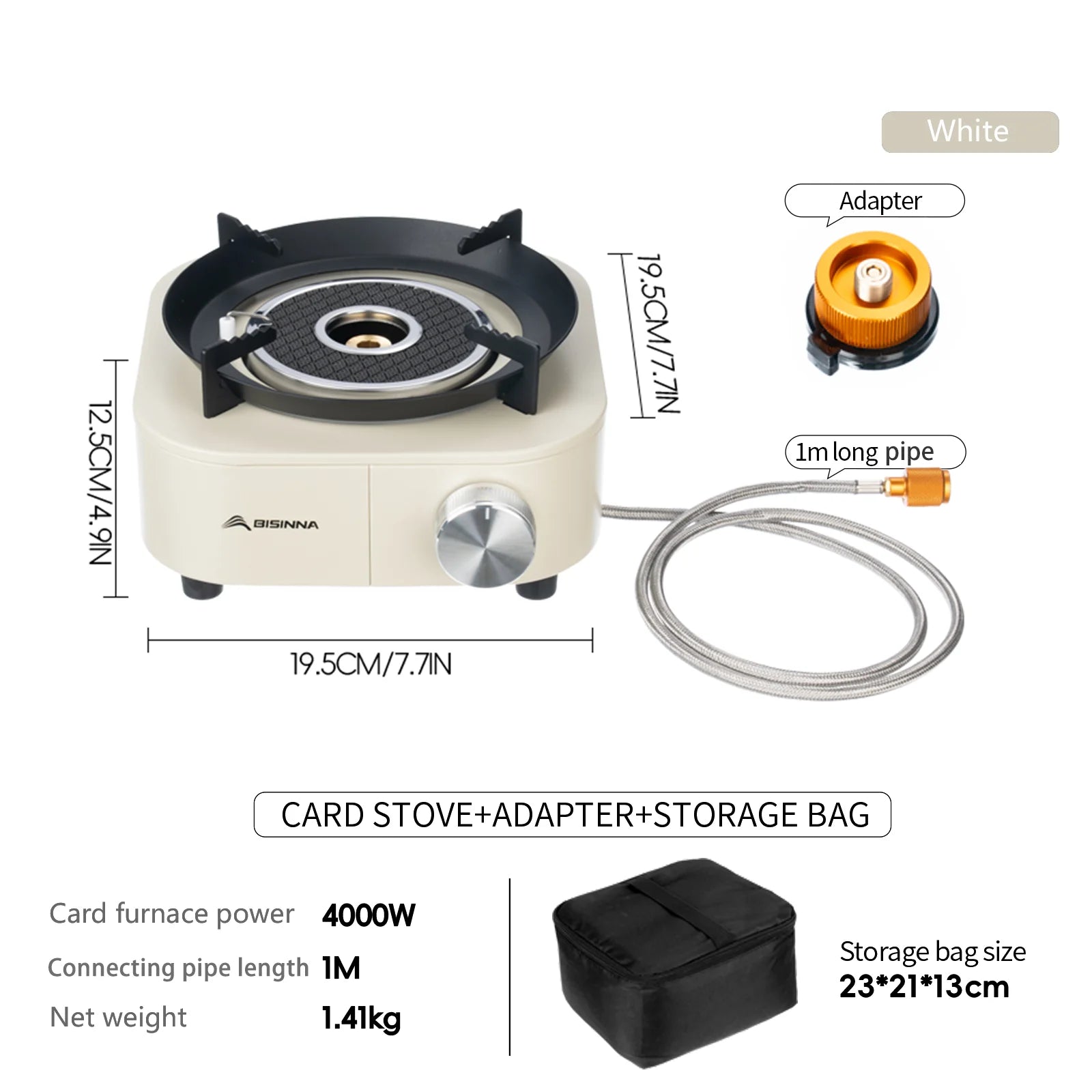 Fogão a Gás Outdoor BISINNA 4000W – Leve e Portátil