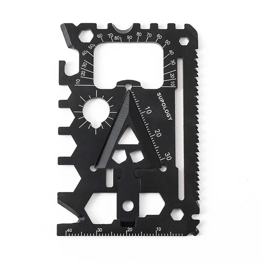 Outdoor Portable 18 in 1 Pocket Card Knife Wildlife Survival Equipment Lifesaving Card Multi purpose and Multi functional Tool