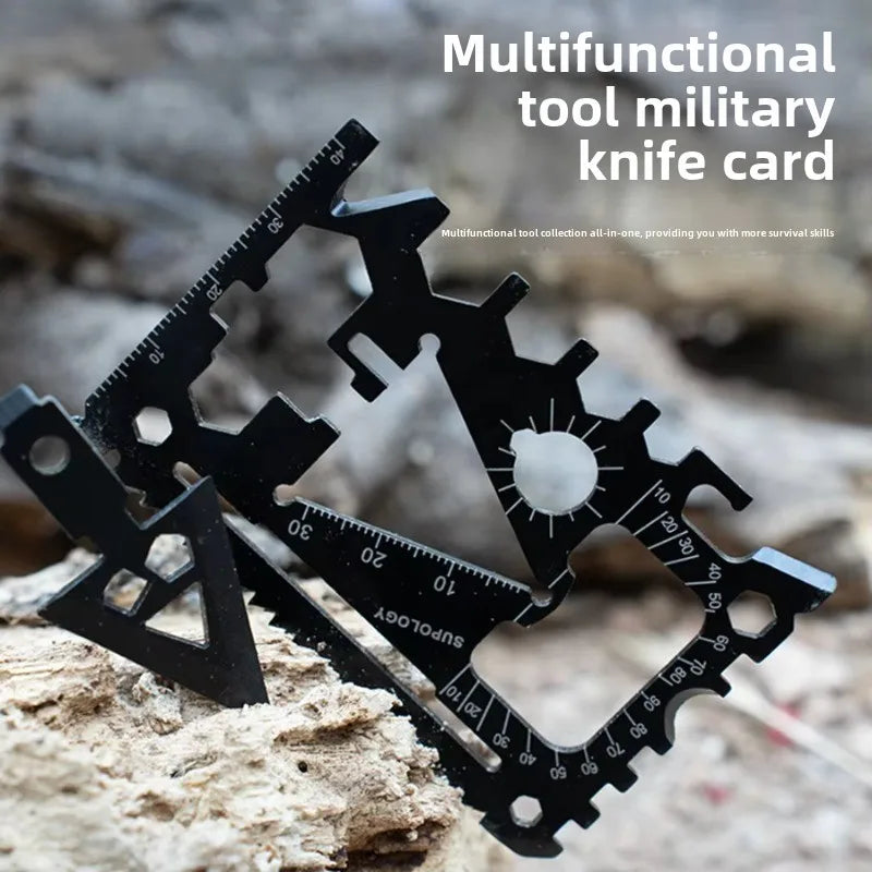 Outdoor Portable 18 in 1 Pocket Card Knife Wildlife Survival Equipment Lifesaving Card Multi purpose and Multi functional Tool