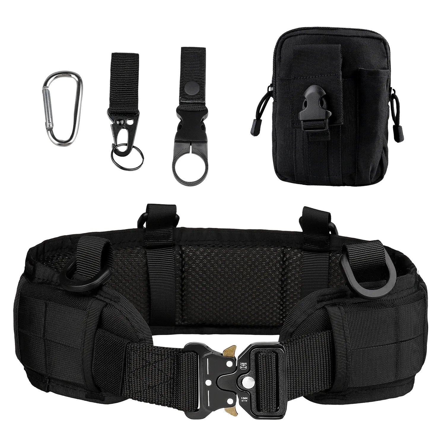 JSJM Tactical Belt Adjustable Belt Outdoor Work Men Belt Combat CS Hunting Paintball Padded Waist Belts Pocket