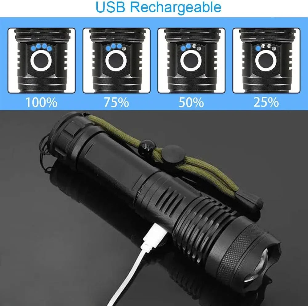 Lanterna tática LED recarregável