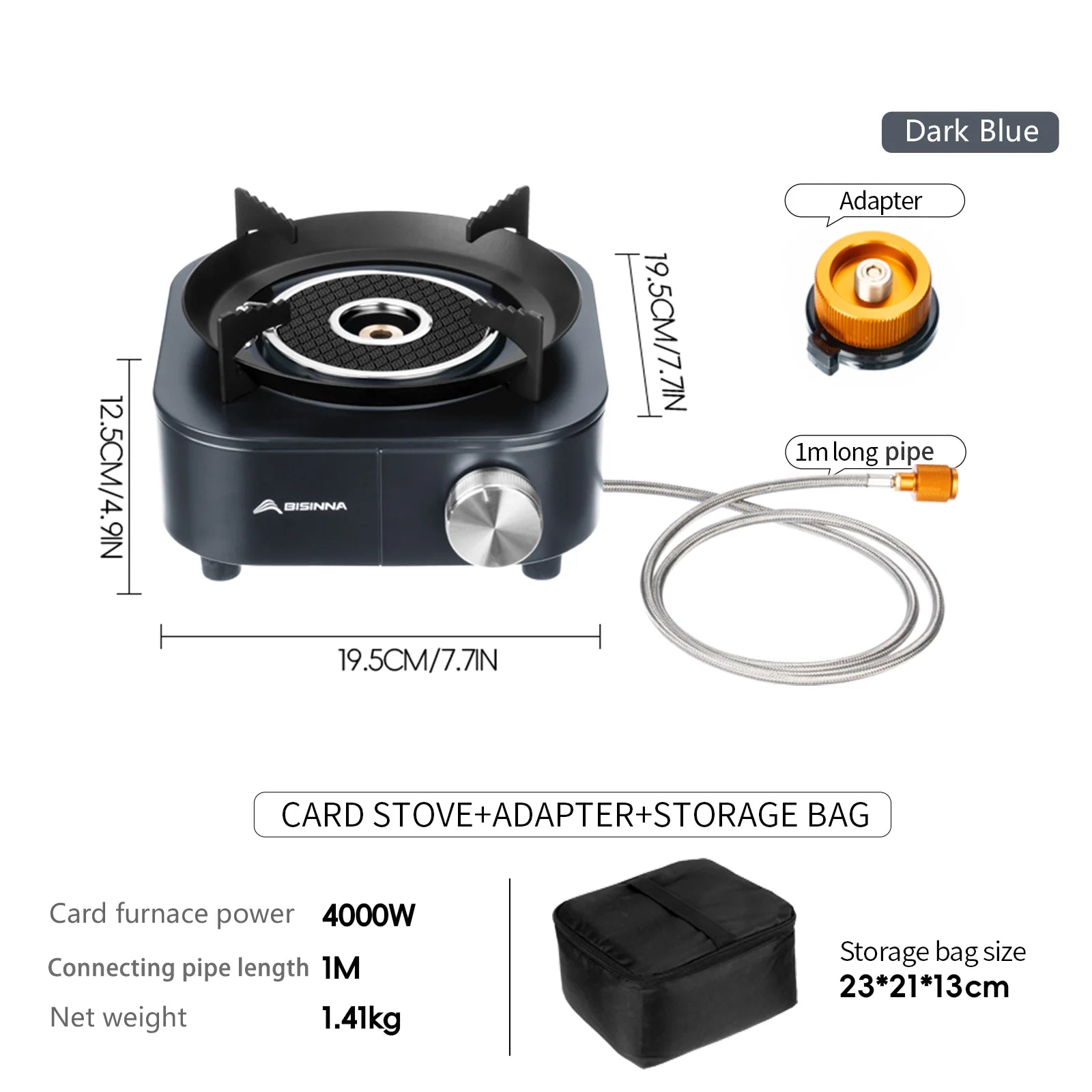 Fogão a Gás Outdoor BISINNA 4000W – Leve e Portátil