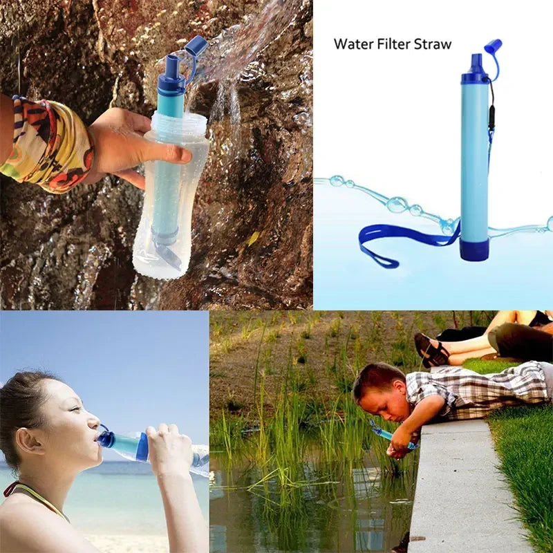 1pcs Outdoor Water Filter, Personal Straw Water Filtration System, Emergency Survival Water Purifier For Camping Hiking Climbing
