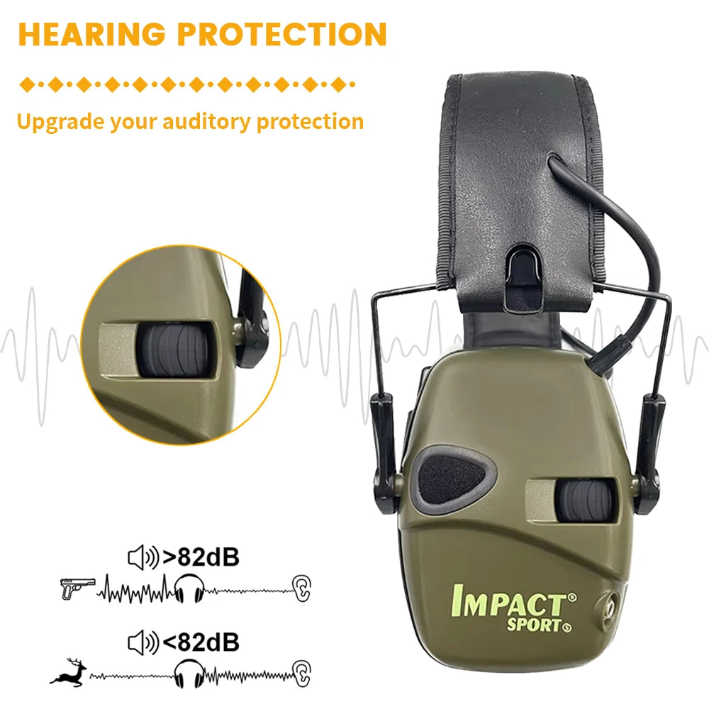 Outdoor Tactical Electronic Shooting Earmuff Gun Range Anti-noise Headset Impact Sound Amplification Hearing protector