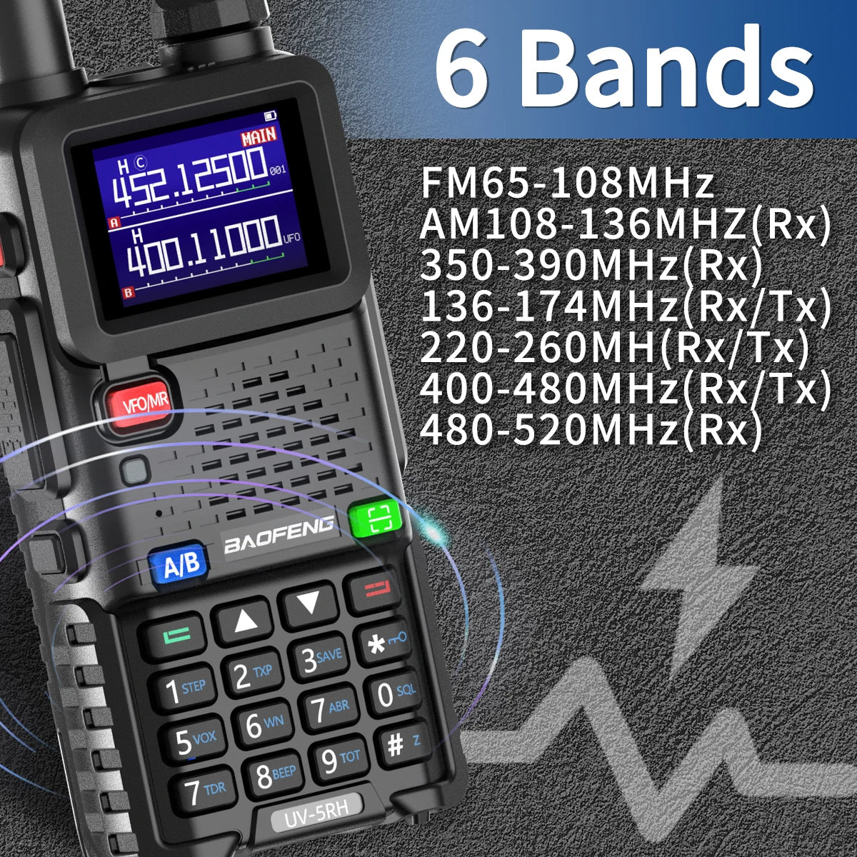 Baofeng UV 5RH 10W Air Band Walkie Talkie Long Range