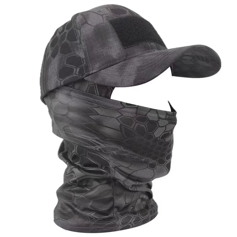 Camo Tactical Baseball Cap Outdoor Fishing Hiking Hunting Sports Caps Sunscreen Breathable Camouflage Balaclava Half Ski Mask