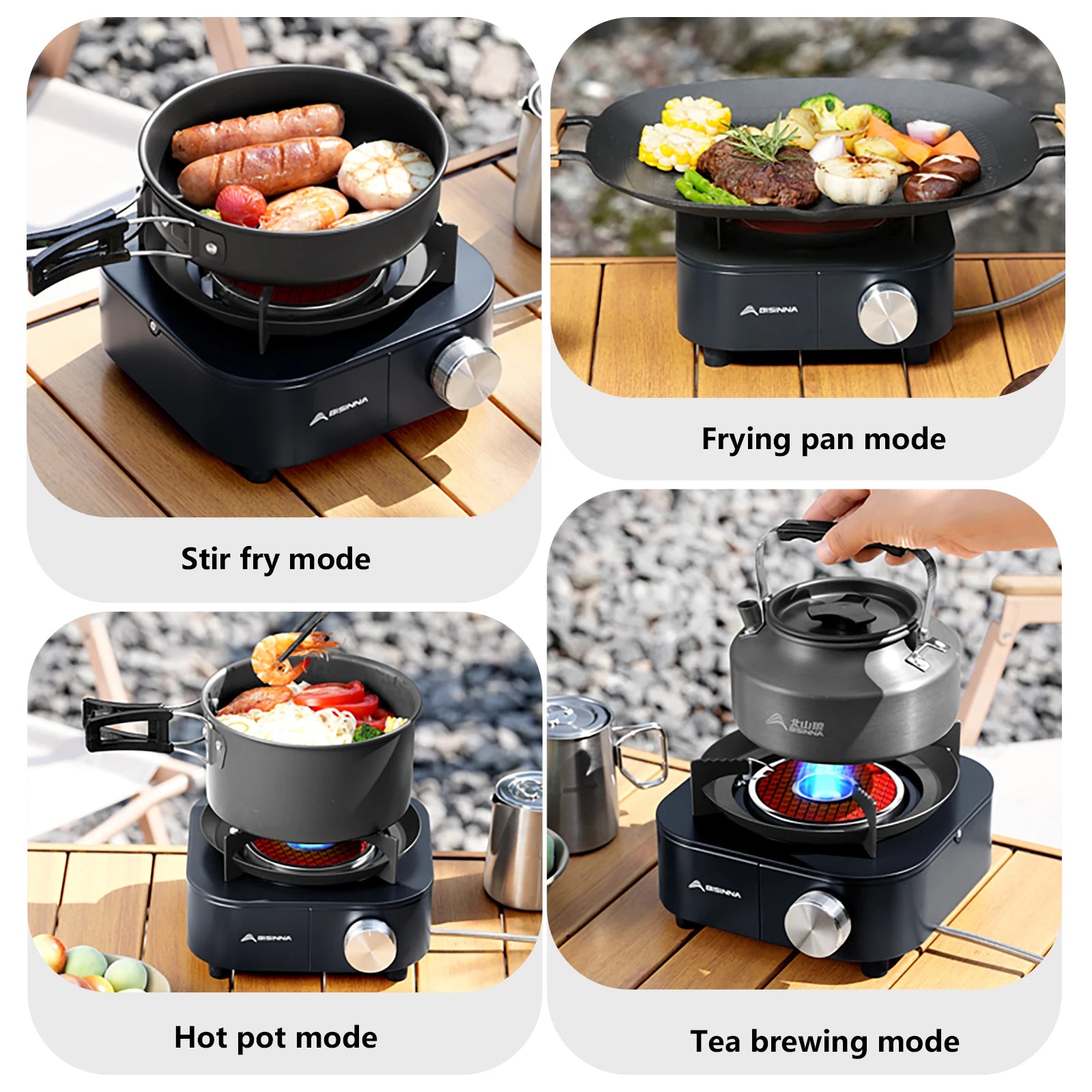 Fogão a Gás Outdoor BISINNA 4000W – Leve e Portátil