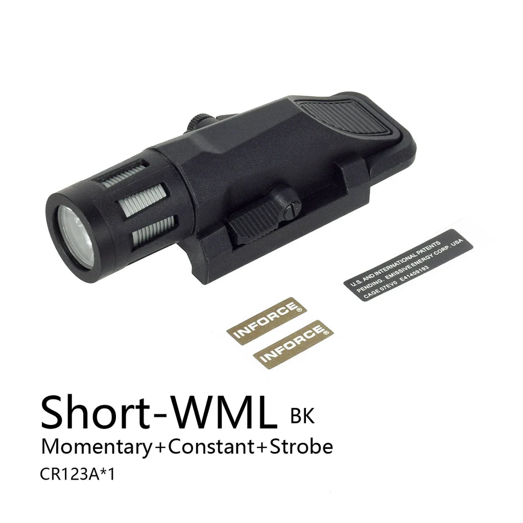 Tactical INFORCE WML APL Nylon Rifle Pistol Gun Strobe LED Light Fit 20mm Rail Airsoft Weapon Hunting Flashlight