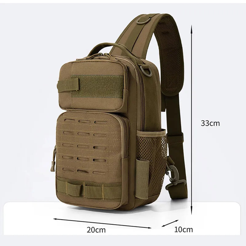 Tactical Climbing Chest Bag Backpack Accessories Lure Outdoor Fishing Camping Hiking Bag with Rod Holder Men Molle Fanny Pack