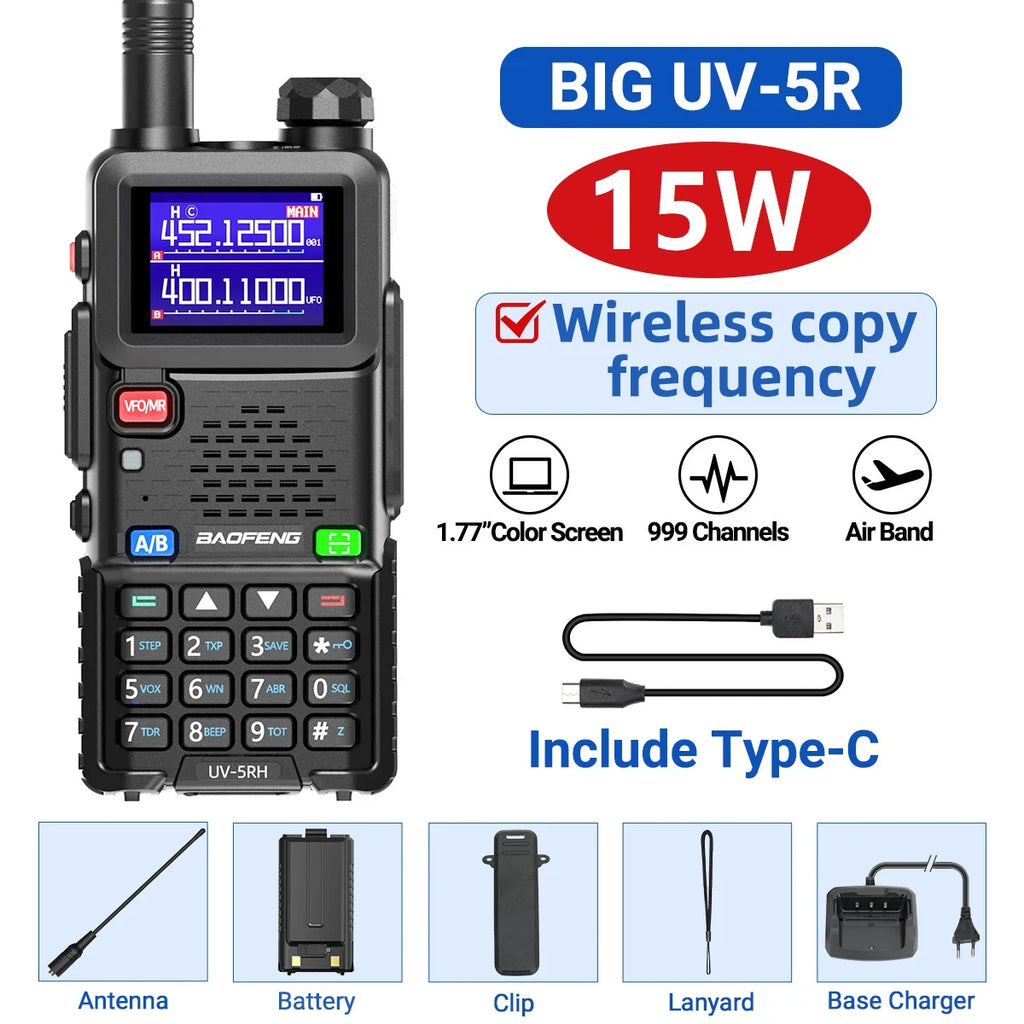 Baofeng UV 5RH 10W Air Band Walkie Talkie Long Range