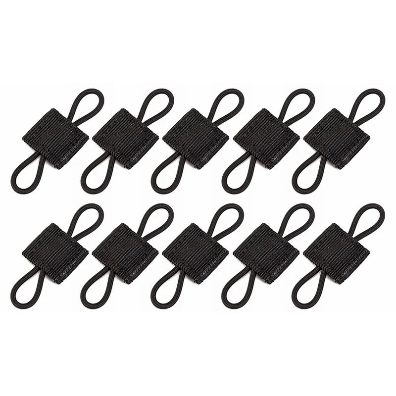10pcs MOLLE Elastic Nylon Webbing Ribbon Buckle Outdoor Hiking Hunting Backpack Vest PTT Antenna Stick Pipe Binding Retainer