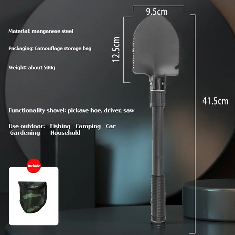 1pc Outdoor Small Foldable Camping Shovel, Multifunctional Hiking Entrenching Tool Portable Shovel