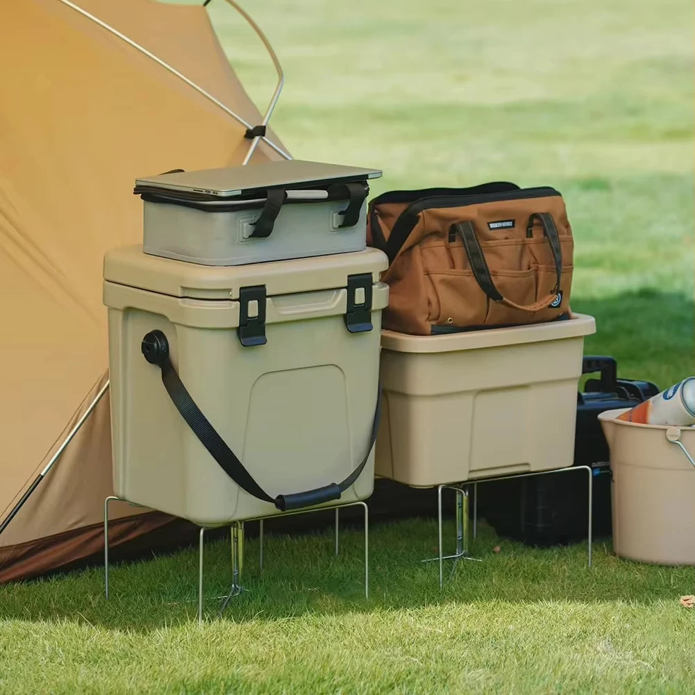 1/2Pcs Cooler Box Stand Ice Box Holder Outdoor Camping Box Storage Stand Plastic Folding Box Support Shelf Camping Supply