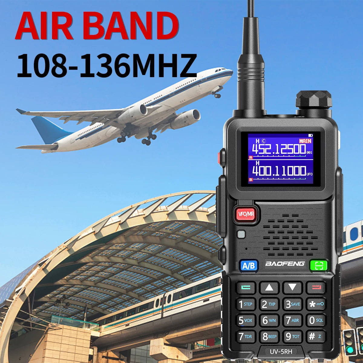 Baofeng UV 5RH 10W Air Band Walkie Talkie Long Range