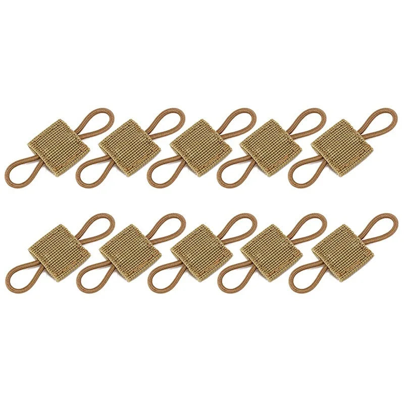 10pcs MOLLE Elastic Nylon Webbing Ribbon Buckle Outdoor Hiking Hunting Backpack Vest PTT Antenna Stick Pipe Binding Retainer