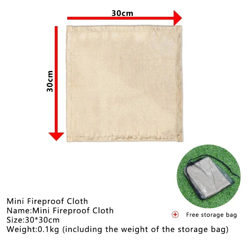 Outdoor Camping Fireproof Cloth Picnic Barbecue Insulation Mat Flame Retardant High Temperature Fire Blanket Fiberglass Mat