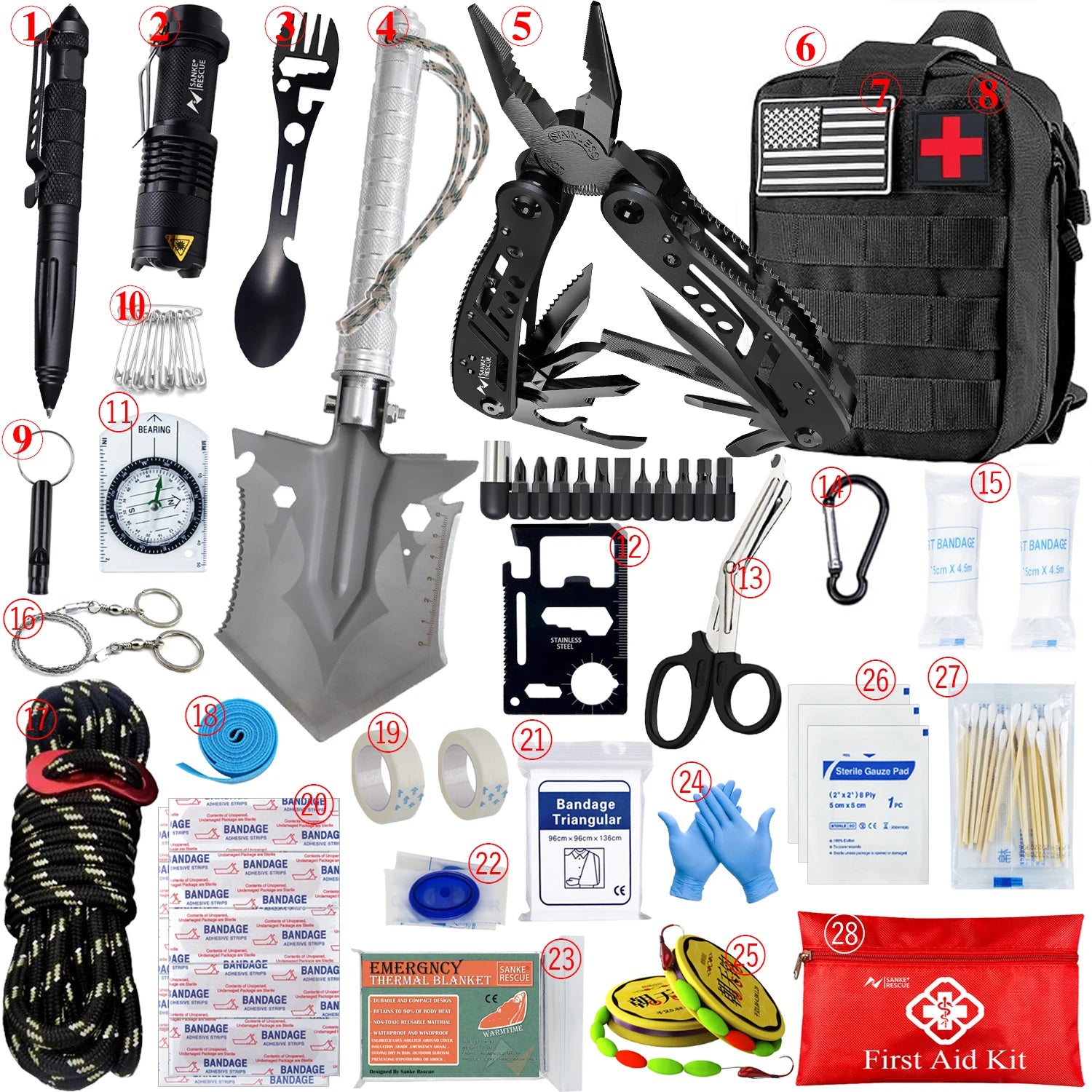 Car Survival First Aid Kit Full Set Molle Outdoor Gear Emergency Kits Camping Hiking Trauma Bag First Aid Kit Outdoor IFAK Edc