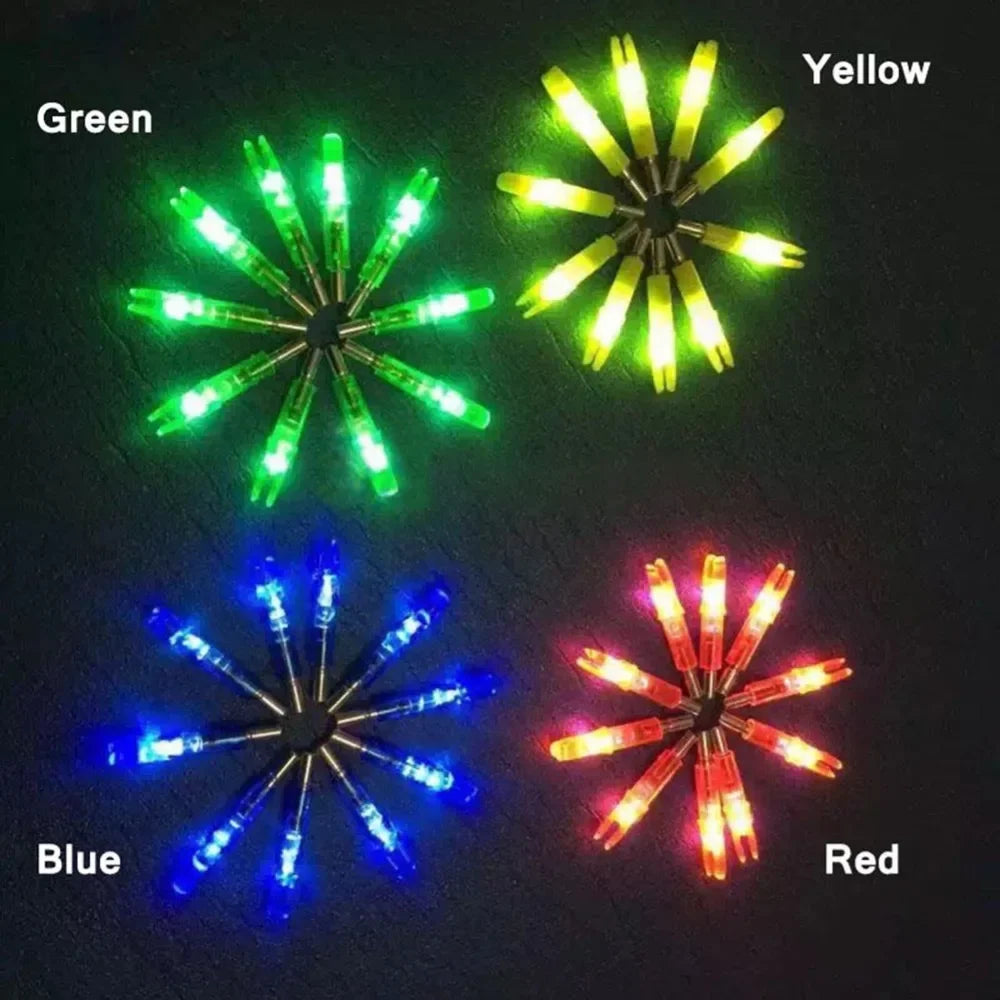 6pcs Hunting Shooting Luminous Lighted Compound Bow LED Glowing Arrow Nock Tail Fit 6.2mm Arrow Shaft