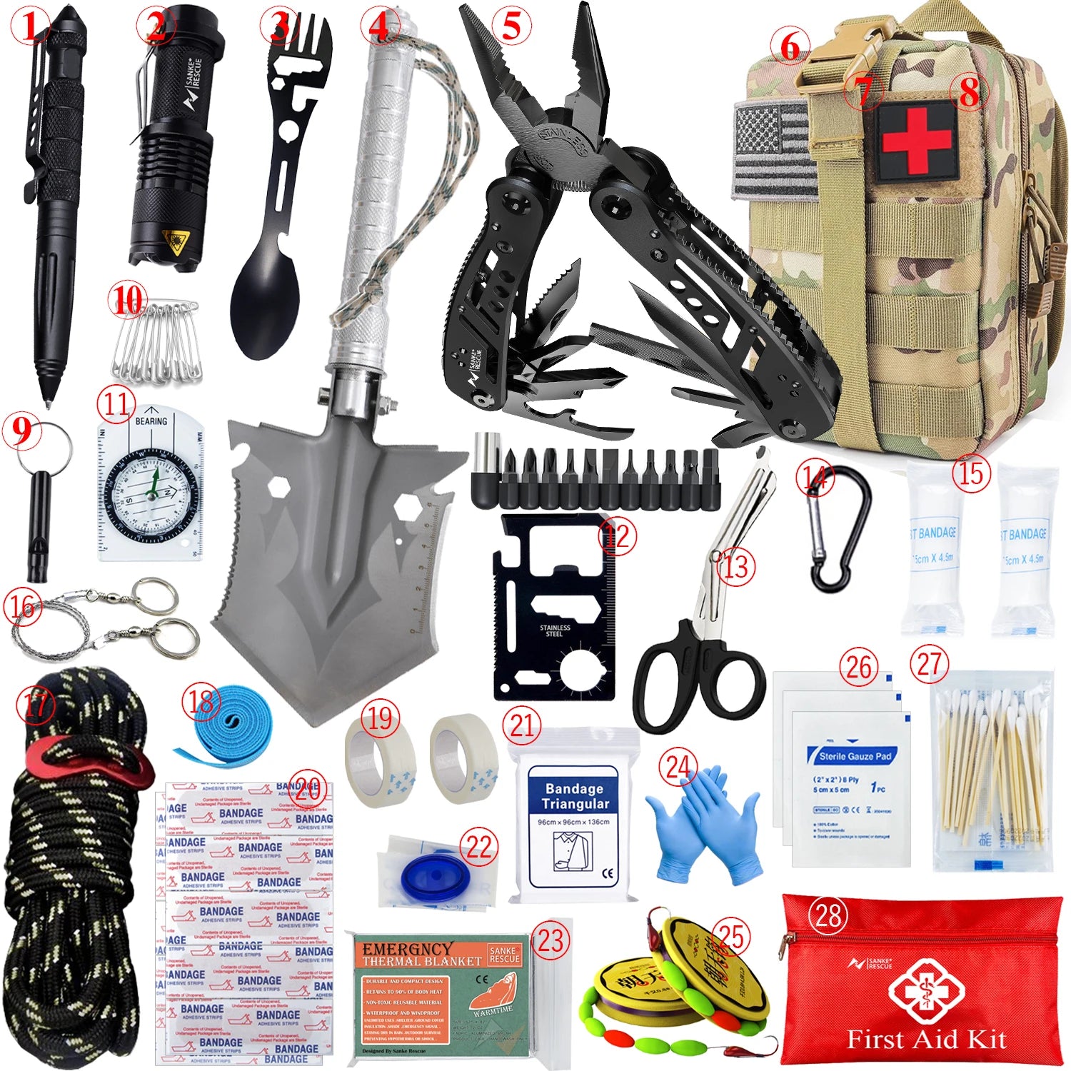 Car Survival First Aid Kit Full Set Molle Outdoor Gear Emergency Kits Camping Hiking Trauma Bag First Aid Kit Outdoor IFAK Edc