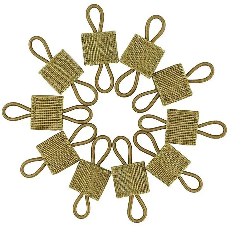 10pcs MOLLE Elastic Nylon Webbing Ribbon Buckle Outdoor Hiking Hunting Backpack Vest PTT Antenna Stick Pipe Binding Retainer