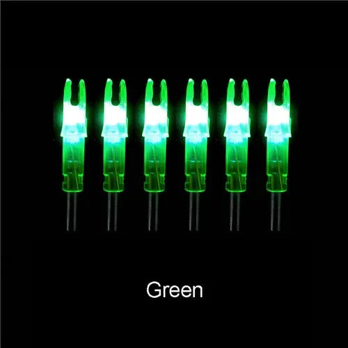 6pcs Hunting Shooting Luminous Lighted Compound Bow LED Glowing Arrow Nock Tail Fit 6.2mm Arrow Shaft