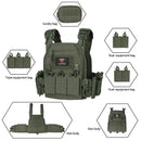Ranger Green Plate Carrier Tactico Vest With Quick Release Security Molle Chaleco Tactico Bandolier Laser Cut Vest