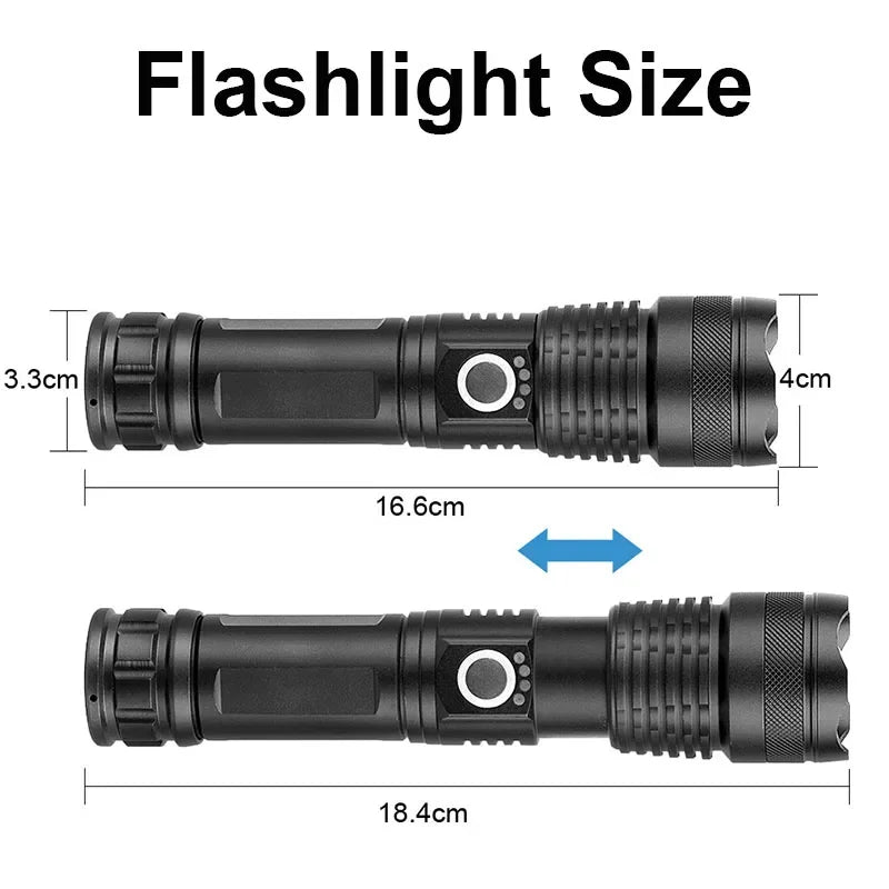 Lanterna tática LED recarregável