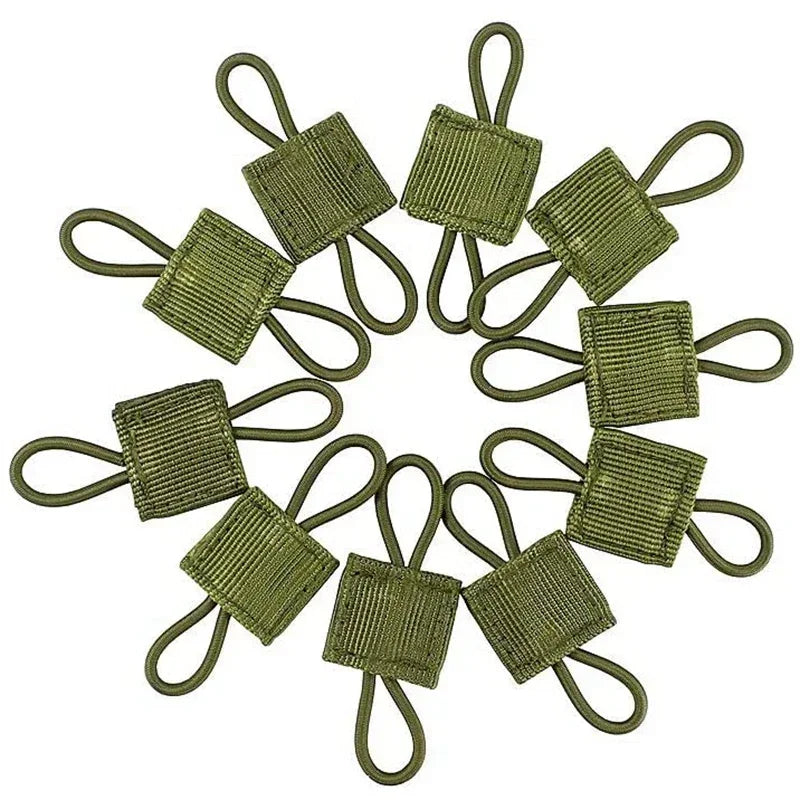 10pcs MOLLE Elastic Nylon Webbing Ribbon Buckle Outdoor Hiking Hunting Backpack Vest PTT Antenna Stick Pipe Binding Retainer